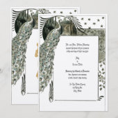  Art Nouveau Peacock Kaart (Voorkant / Achterkant)