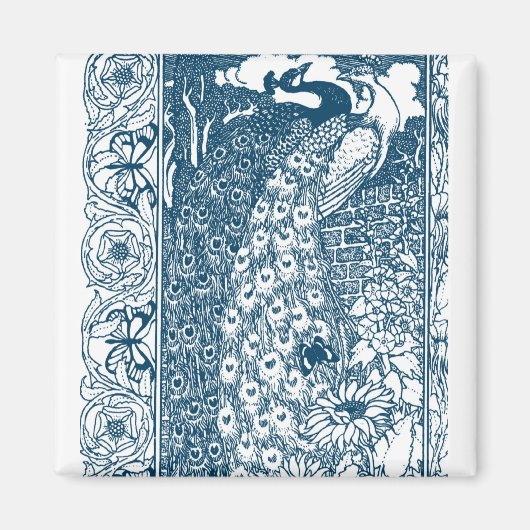 Art Nouveau Peacock Magneet (Voorkant)