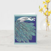  Art Nouveau Peacock Note Kaart (Gele Bloem)