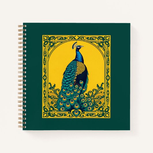 Art Nouveau Peacock Notitieboek (Voorkant)