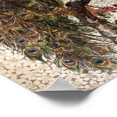  Art Nouveau Peacock over bloeiende bomen Poster (Hoek)