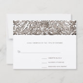 Art Nouveau Peacock Parade-reactiekaart RSVP Kaartje (Voorkant)