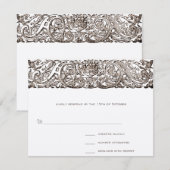 Art Nouveau Peacock Parade-reactiekaart RSVP Kaartje (Voorkant / Achterkant)