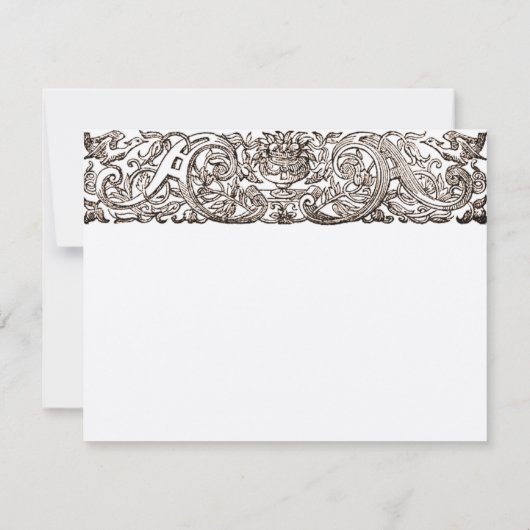 Art Nouveau Peacock Parade-reactiekaart RSVP Kaartje (Achterkant)