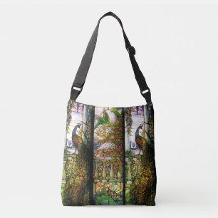 Art Nouveau Peacock Parrot Bird Glas in lood Crossbody Tas
