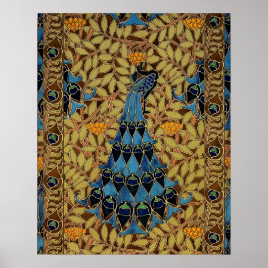 Art Nouveau Peacock Poster (Voorkant)