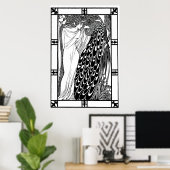 Art Nouveau Peacock Poster - The Kiss (Thuiskantoor)