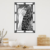 Art Nouveau Peacock Poster - The Kiss (Keuken)