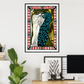 Art Nouveau Peacock Poster van Will H. Bradley (Thuiskantoor)