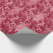 Art Nouveau Peacock Print, Bourgogne Cadeaupapier (Hoek)