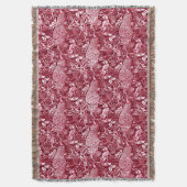 Art Nouveau Peacock Print, Bourgogne Deken (Voorkant Verticaal)