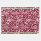 Art Nouveau Peacock Print, Bourgogne Deken (Voorkant)