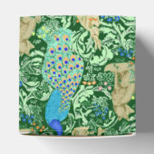 Art Nouveau Peacock Print, Cobalt Blue en Green Bedankdoosjes (Bovenkant)