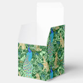 Art Nouveau Peacock Print, Cobalt Blue en Green Bedankdoosjes (Geopend)