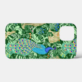 Art Nouveau Peacock Print, Cobalt Blue en Green Case-Mate iPhone Case (Achterkant (horizontaal))