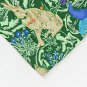 Art Nouveau Peacock Print, Cobalt Blue en Green Fleece Deken (Hoek)