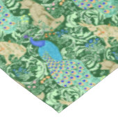 Art Nouveau Peacock Print, Cobalt Blue en Green Tafelkleed (Gekanteld)