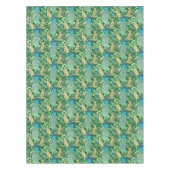 Art Nouveau Peacock Print, Cobalt Blue en Green Tafelkleed (Voorkant)