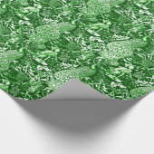 Art Nouveau Peacock Print, Forest Green Cadeaupapier (Hoek)