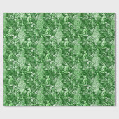 Art Nouveau Peacock Print, Forest Green Cadeaupapier (Vlak)