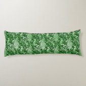 Art Nouveau Peacock Print, Forest Green Lichaamskussen (Achterkant)