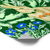 Art Nouveau Peacock Print, Forest Green Poster (Hoek)