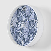 Art Nouveau Peacock Print, Navy and White (Hoek)