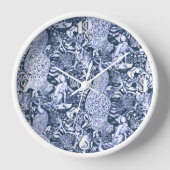 Art Nouveau Peacock Print, Navy and White (Voorkant)