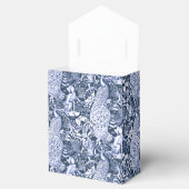 Art Nouveau Peacock Print, Navy and White Bedankdoosjes (Geopend)