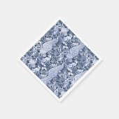 Art Nouveau Peacock Print, Navy and White Servetten (Hoek)