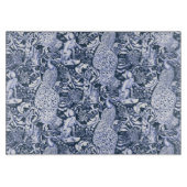 Art Nouveau Peacock Print, Navy and White Snijplank (Voorkant)