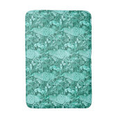 Art Nouveau Peacock Print, Turquoise en Aqua Badmat (Voorkant Verticaal)