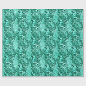 Art Nouveau Peacock Print, Turquoise en Aqua Cadeaupapier (Vlak)