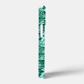 Art Nouveau Peacock Print, Turquoise en Aqua Case-Mate iPhone Case (Achterkant / Rechts)