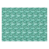 Art Nouveau Peacock Print, Turquoise en Aqua Tafelkleed (Voorkant (Horizontaal))