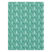 Art Nouveau Peacock Print, Turquoise en Aqua Tafelkleed (Voorkant)