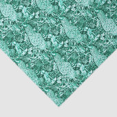 Art Nouveau Peacock Print, Turquoise en Aqua Tissuepapier (Detail)