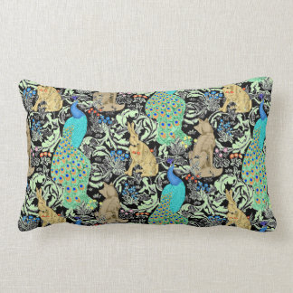 Art Nouveau Peacock Print, Turquoise & Neutrals Kussen
