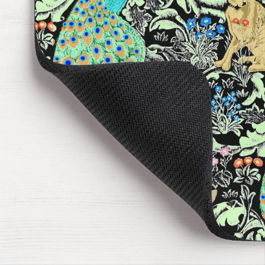 Art Nouveau Peacock Print, Turquoise & Neutrals Muismat (Hoek)