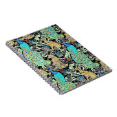 Art Nouveau Peacock Print, Turquoise & Neutrals Notitieboek (Rechterzijde)