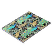 Art Nouveau Peacock Print, Turquoise & Neutrals Notitieboek (Linkerzijde)