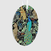 Art Nouveau Peacock Print, Turquoise & Neutrals Ornament (voorkant)