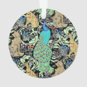Art Nouveau Peacock Print, Turquoise & Neutrals Ornament (achterkant)