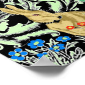 Art Nouveau Peacock Print, Turquoise & Neutrals Poster (Hoek)