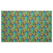 Art Nouveau Peacock Print, Turquoise & Neutrals Stof (Fat Quarter)