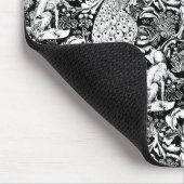 Art Nouveau Peacock Print, zwart en wit Muismat (Hoek)