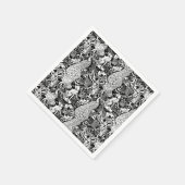 Art Nouveau Peacock Print, zwart en wit Servetten (Hoek)