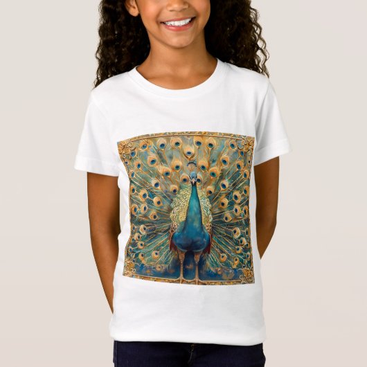 Art Nouveau Peacock T-shirt (Voorkant)