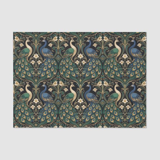 Art Nouveau Peacock  Tissuepapier (Voorkant)