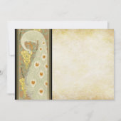 Art Nouveau Peacock Tortelduifjes Bruiloft Kaart (Achterkant)